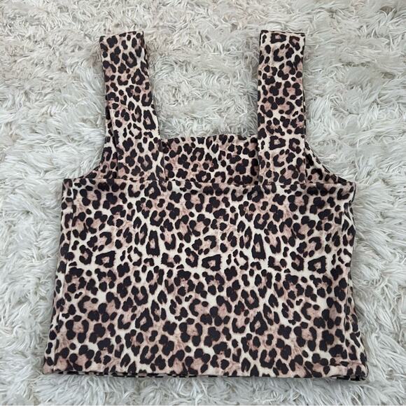 American Eagle Leopard Print Crop Tank Top Size S - Picture 2 of 6